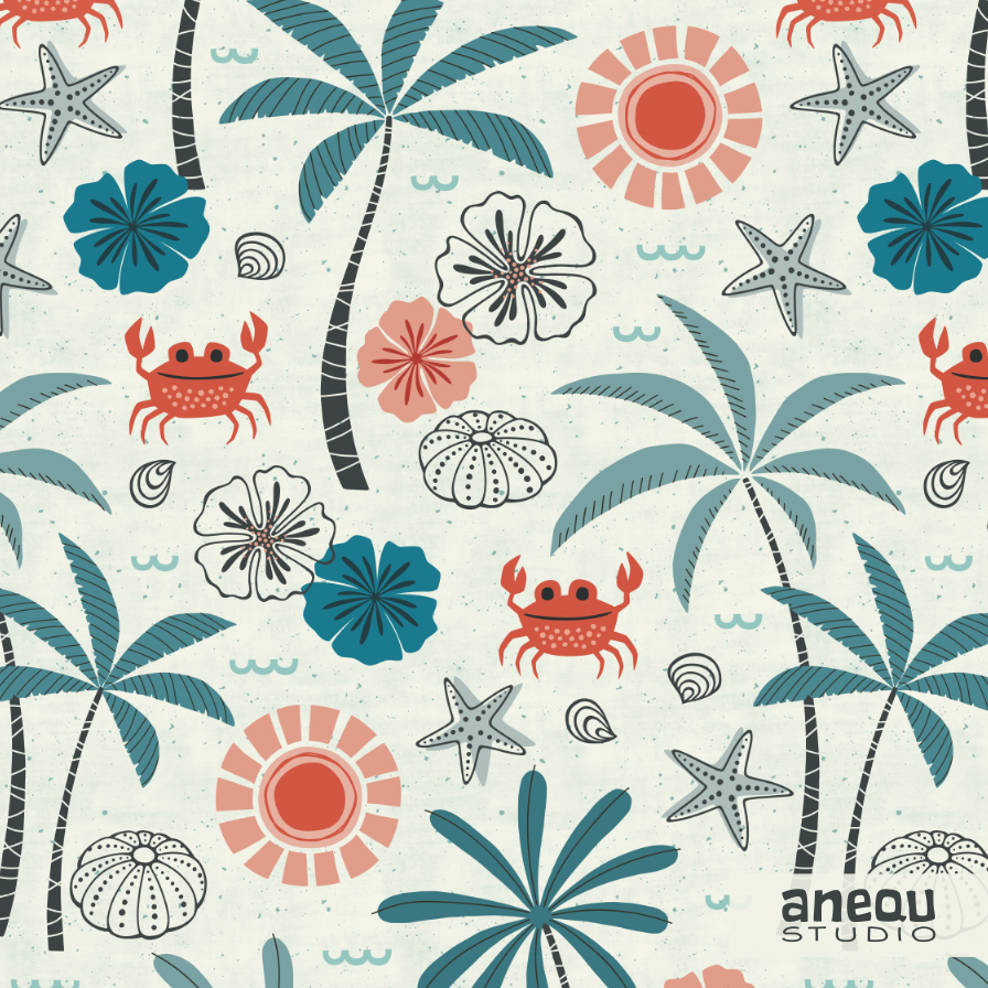 palms beach - a trip to the beach collection - pattern design