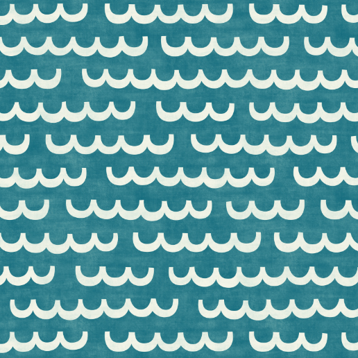little waves teal - a trip to the beach collection - pattern design