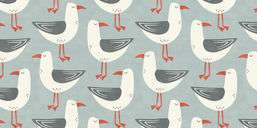 seagulls grey - a trip to the beach collection - pattern design