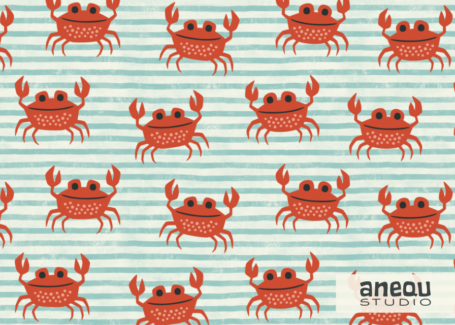 crabs - a trip to the beach collection - pattern design