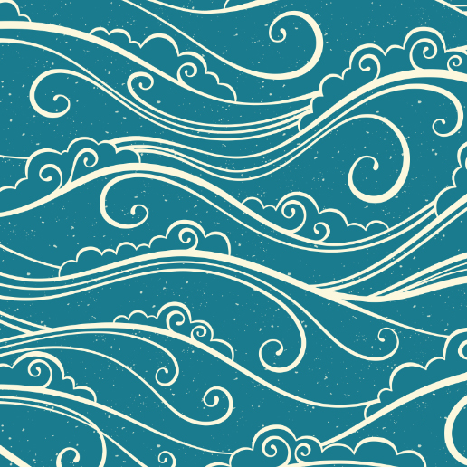 ocean waves teal - a trip to the beach collection - pattern design