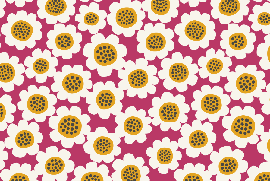 blooming daisies magenta - grandma garden collection - pattern design