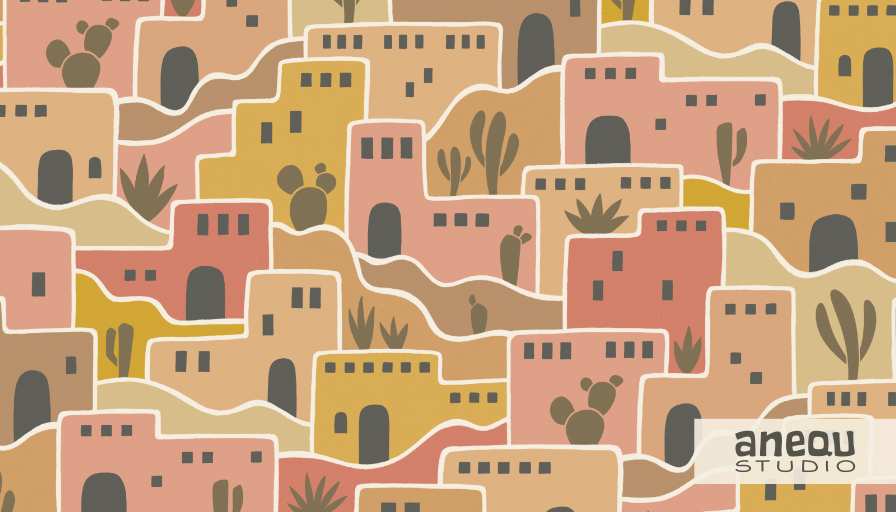 adobe houses - desert textures collection - pattern design